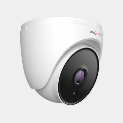 زاوية جانبية توضح التصميم الانسيابي لكاميرا المراقبة الداخلية زيرو تك (Dome) 2 ميجا بيكسل، موديل ZTEG-105-V2، مثالية لأسقف المنازل والمكاتب - متوفرة في الرؤية الذكية.